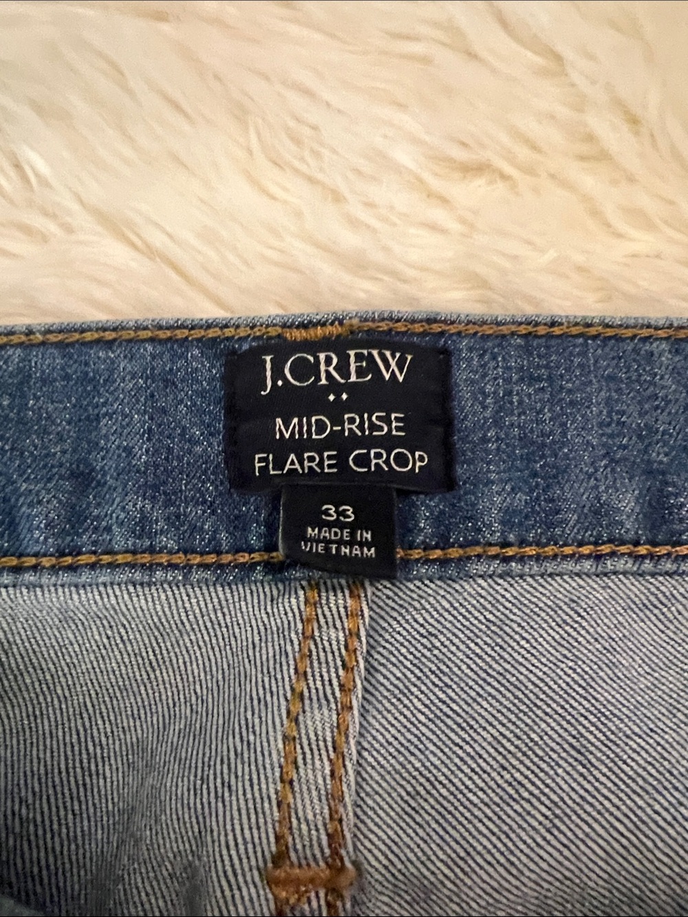 J. Crew Light Blue Mid-Rise Flare Crop Jeans size 33